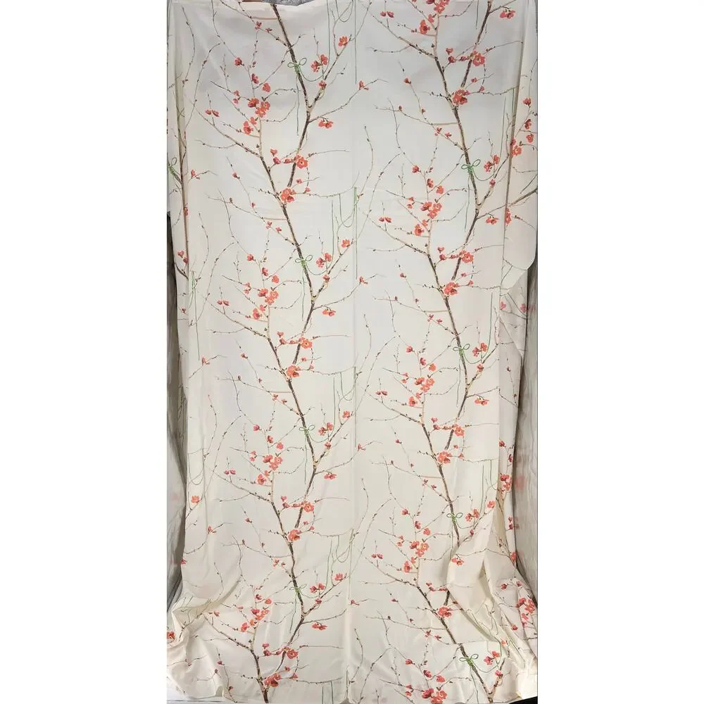 70s Cherry Blossom Branch Sheet Set 1970s Vintage Queen Flat and Fitted Sheets